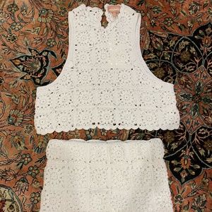 Show Me Your Mumu Laguna Top Pisces Skirt Set White Daisy crochet